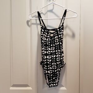 Time & Tru One Piece Lattice Design Swimsuit Size S